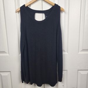 Torrid Long Sleeve Cold Shoulder Knit Black Sweater Plus Size 1 (1X 14/16)